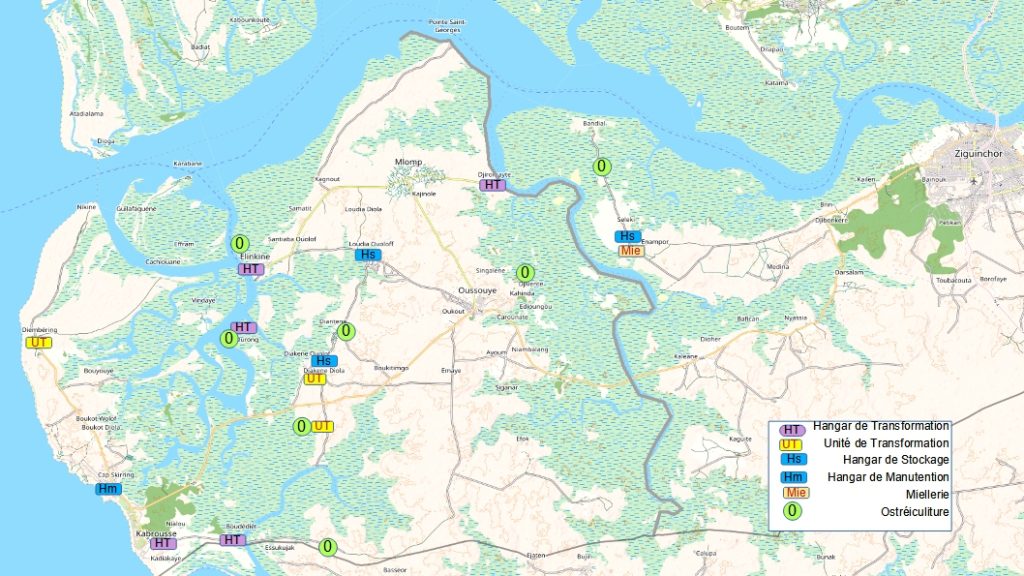 Carte des projets