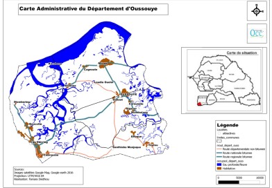 carte du département d'Oussouye