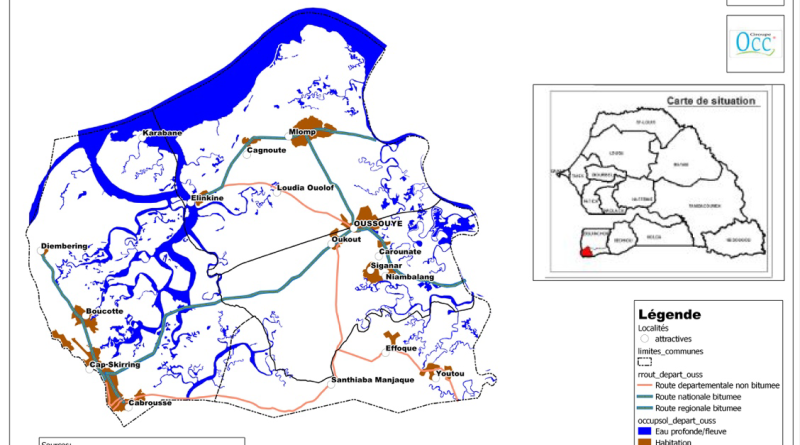 carte du département d'Oussouye